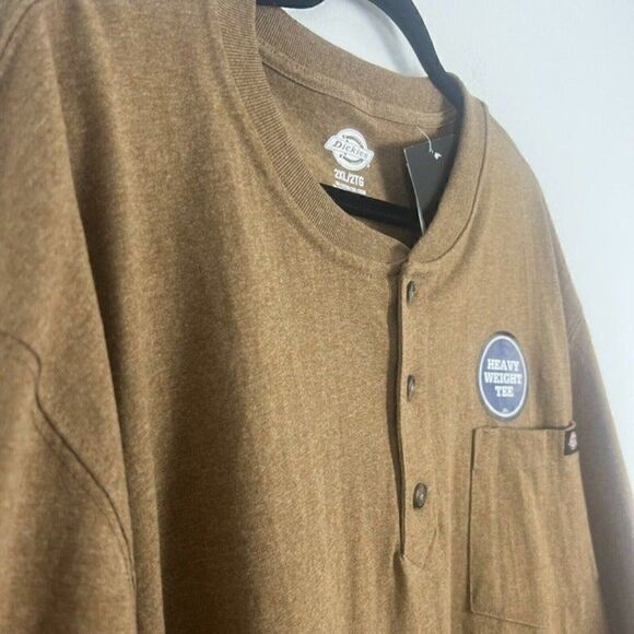 Dickies Heavyweight Long Sleeve Henley Tee Men’s size 2XL Brown Duck Heather NWT - Picture 8 of 11